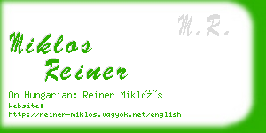 miklos reiner business card